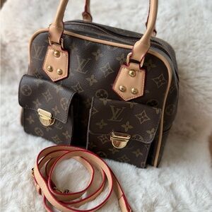 Small Tote Satchel with Red-Trim Handles